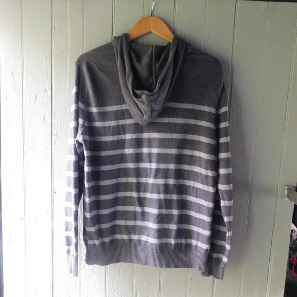 Striped Drawstring Hoodie Sweatshirt - Picture 12 of 12